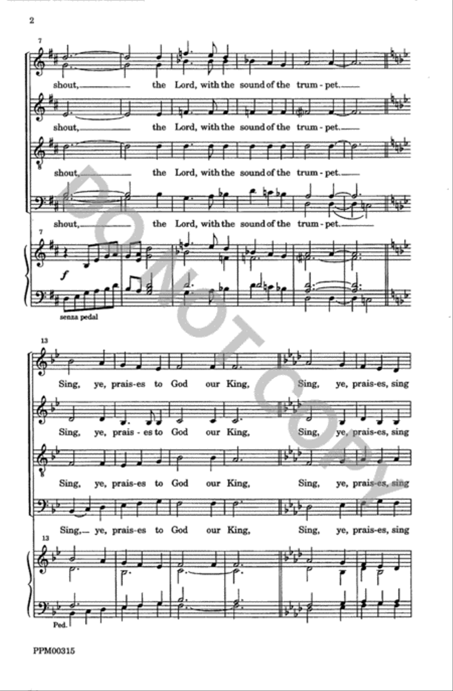 God Has Gone Up With a Shout SSATBB scores gallery preview page 3