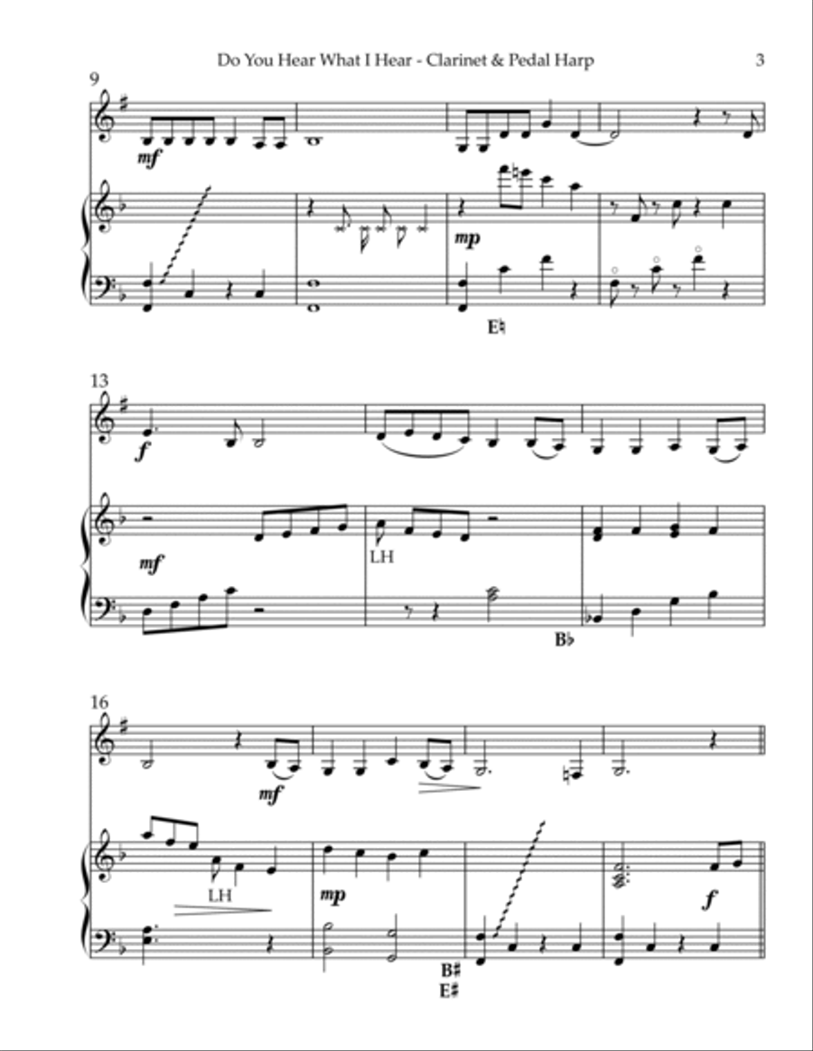 Do You Hear What I Hear B-Flat Clarinet scores gallery preview page 3