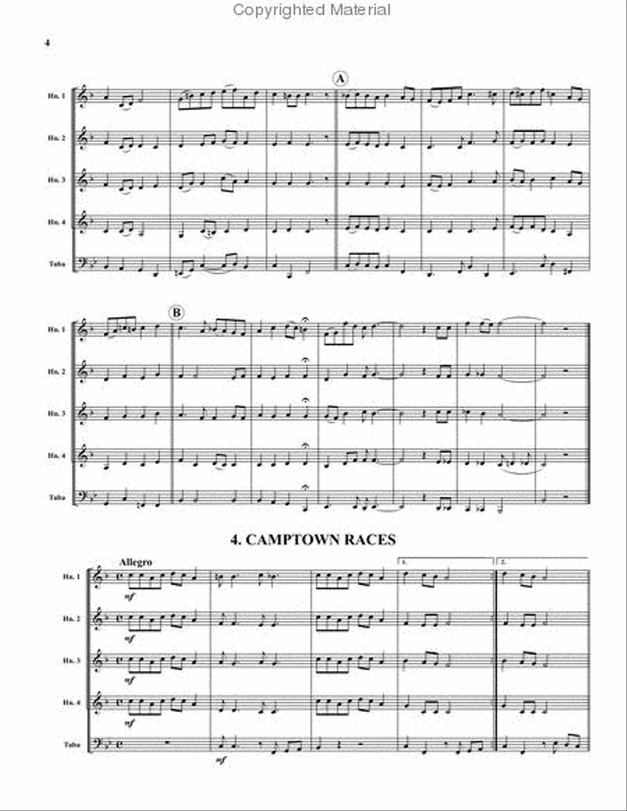 Three Ladies at the (Camptown) Races Brass Ensemble scores gallery preview page 3