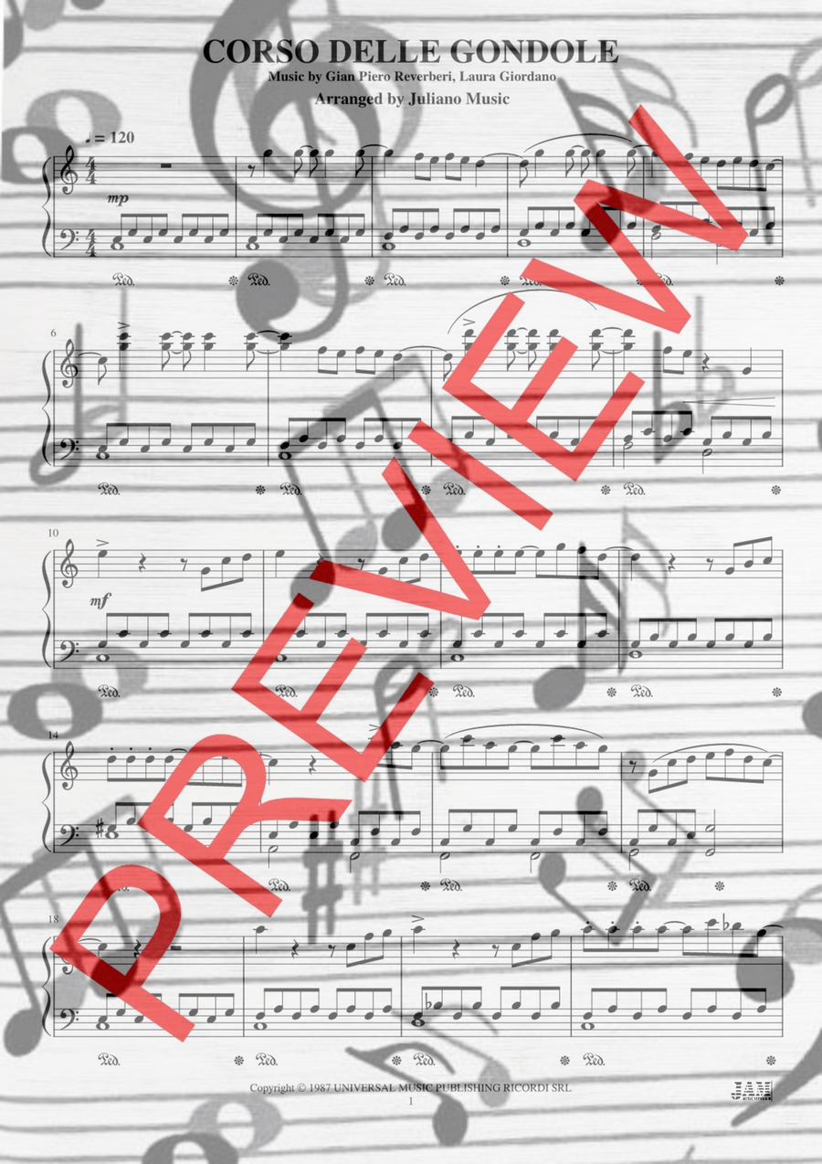 Corso Delle Gondole Piano Solo scores gallery preview page 2