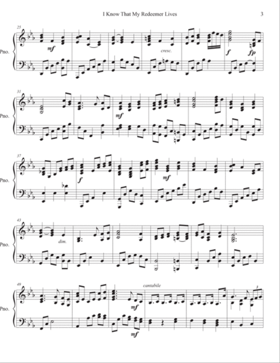 I Know that My Redeemer Lives Piano Solo I Know that My Redeemer Lives Piano Solo Piano Solo scores gallery preview page 3