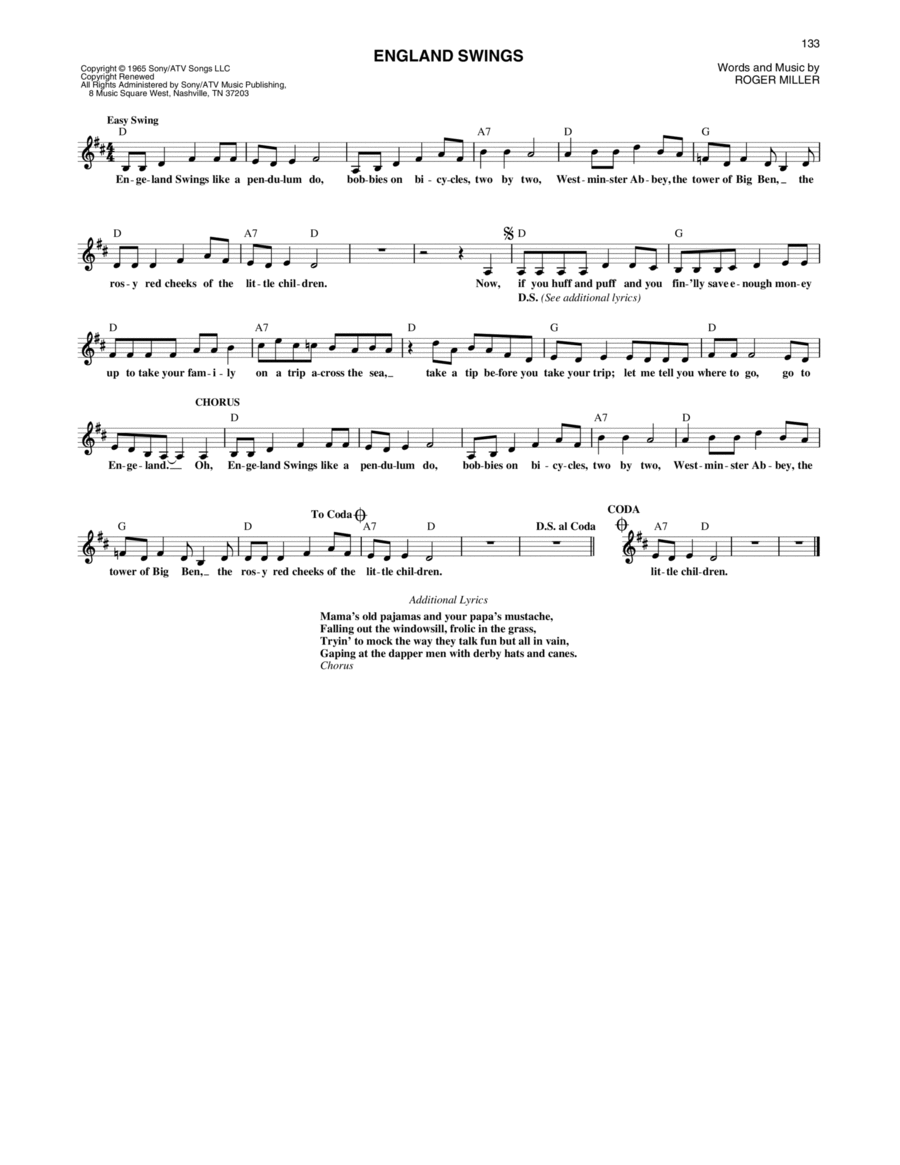 England Swings Piano scores gallery preview page 1