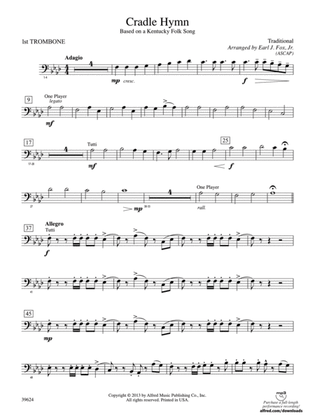 Cradle Hymn: 1st Trombone