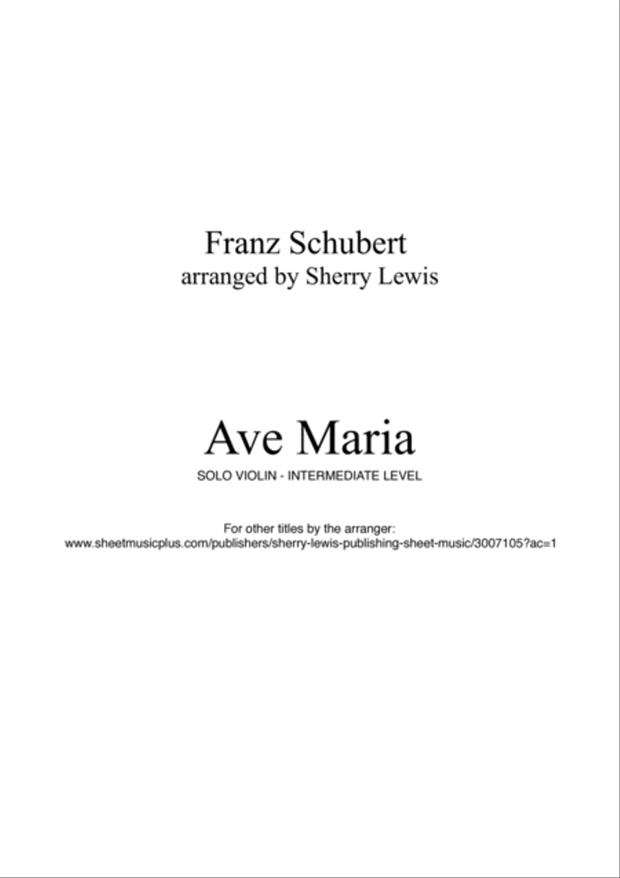 Ave Maria - Schubert- SOLO VIOLIN (for violin solo)) Violin Solo scores gallery preview page 2