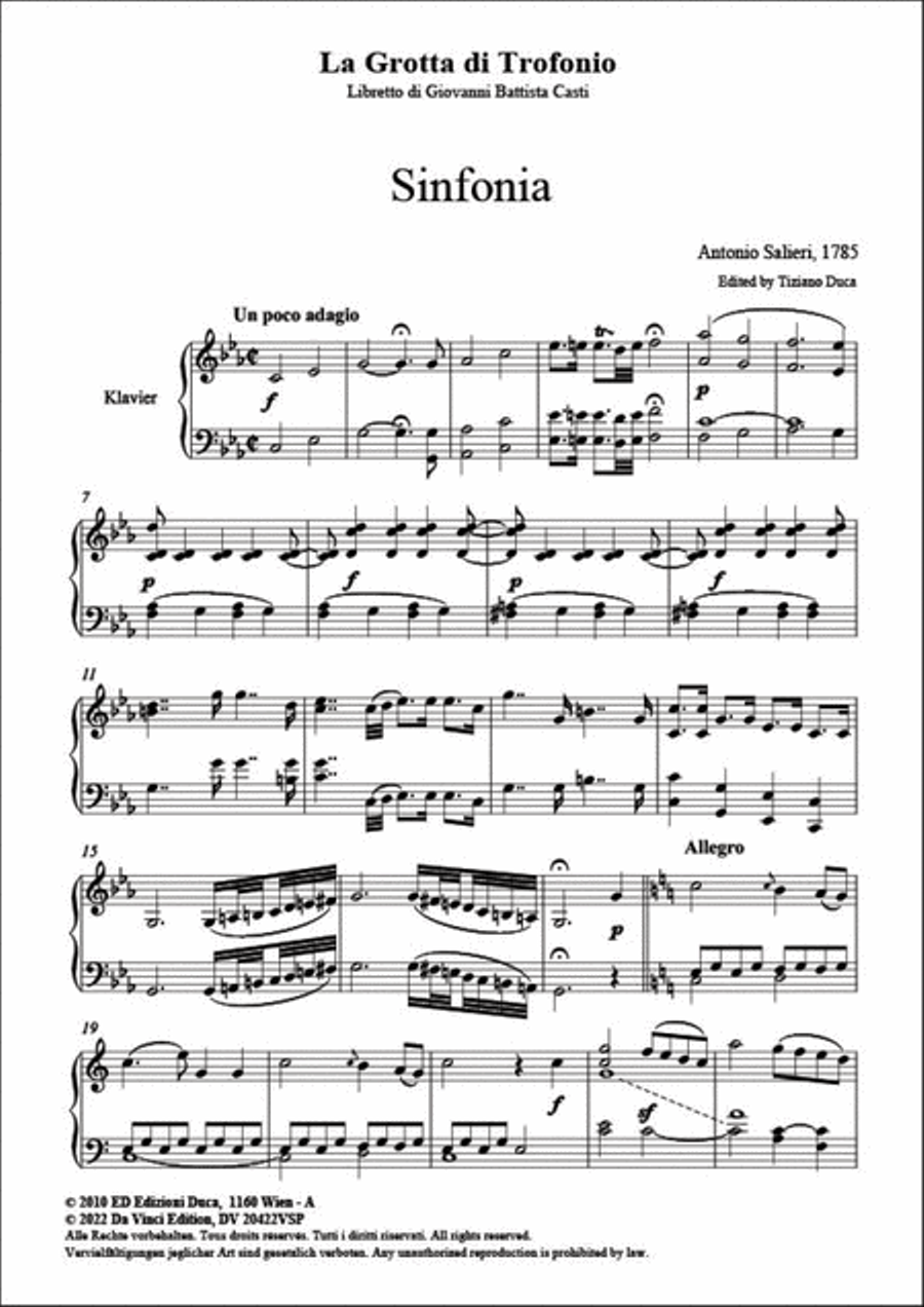 La grotta di Trofonio, opera comica in 2 acts School and Community scores gallery preview page 2