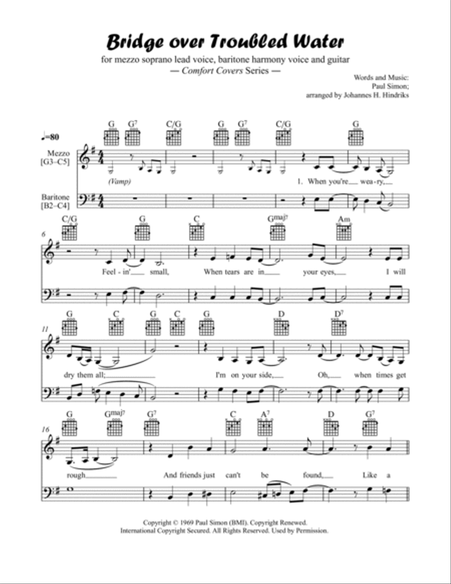 Bridge Over Troubled Water Piano scores gallery preview page 2