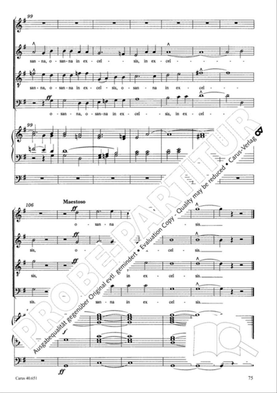 Mass in D Major (Missa in D) 4-Part scores gallery preview page 84