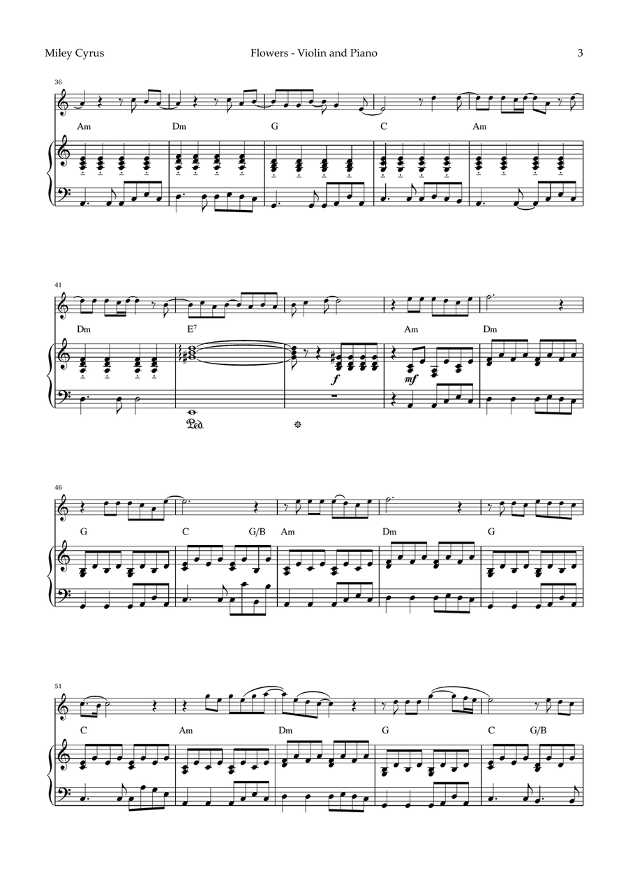 Flowers Violin Solo scores gallery preview page 3