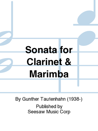 Book cover for Sonata for Clarinet & Marimba