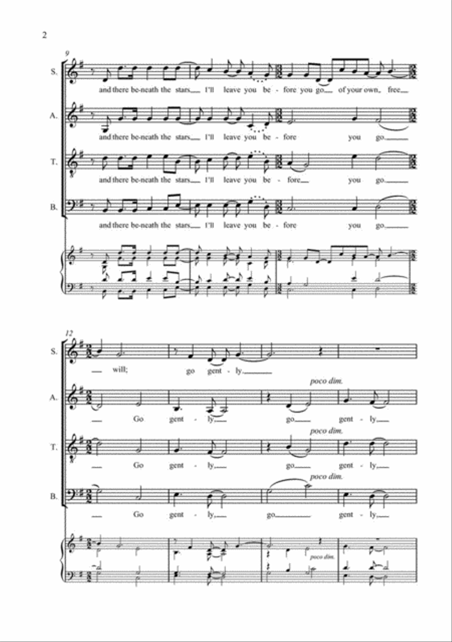 Underneath the Stars (Arranged for SATB Choir) 4-Part scores gallery preview page 4