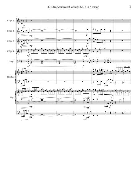 L’Estro Armonico: Concerto No. 8 in A minor for 4 Trumpets, Organ, Harpsichord and Timpani, Op.3,