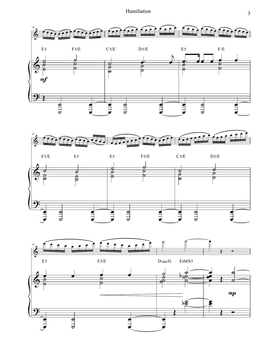 Humiliation Piano Solo scores gallery preview page 3