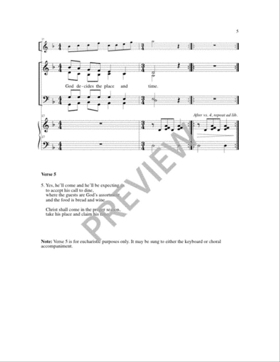 He Will Come 4-Part scores gallery preview page 5