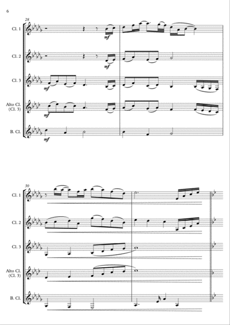 Grown-Up Christmas List Clarinet Quartet scores gallery preview page 6