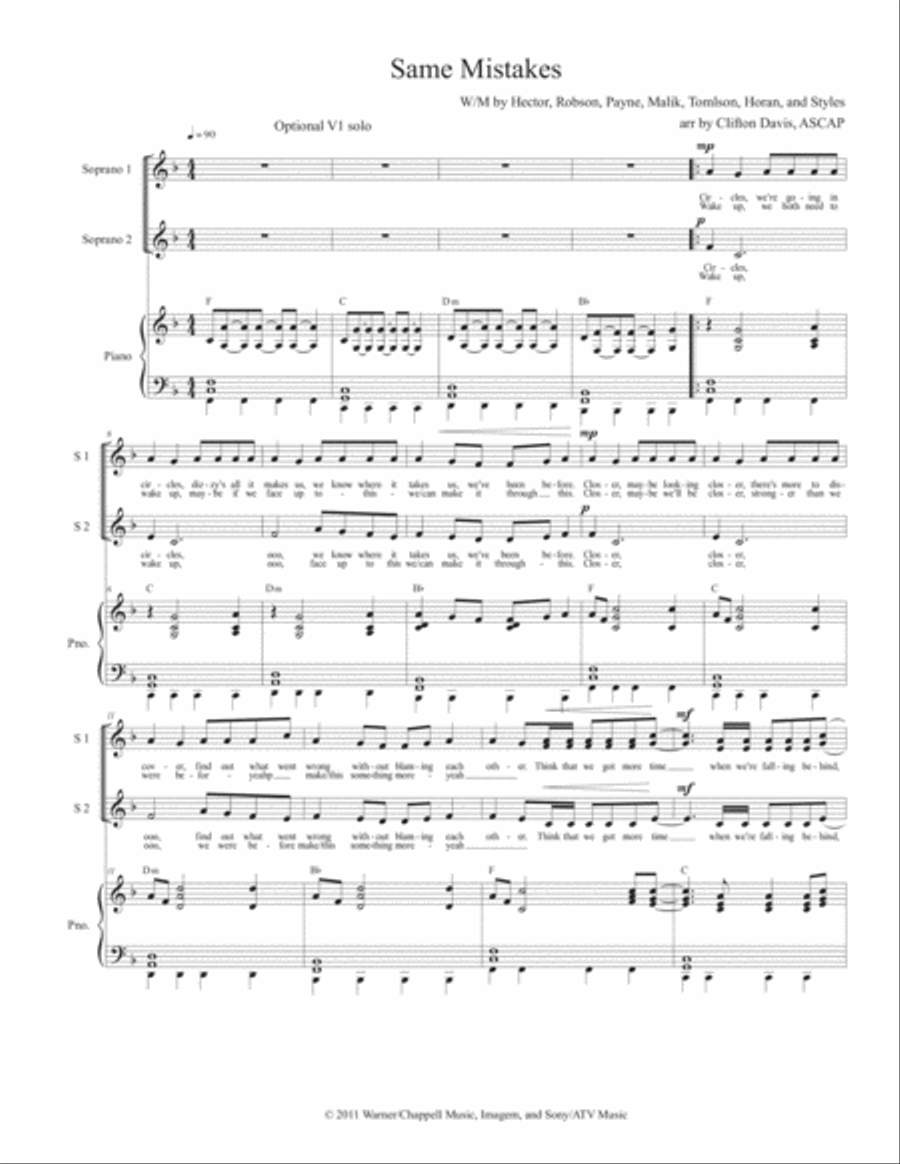 Same Mistakes Same Mistakes SSA scores gallery preview page 1