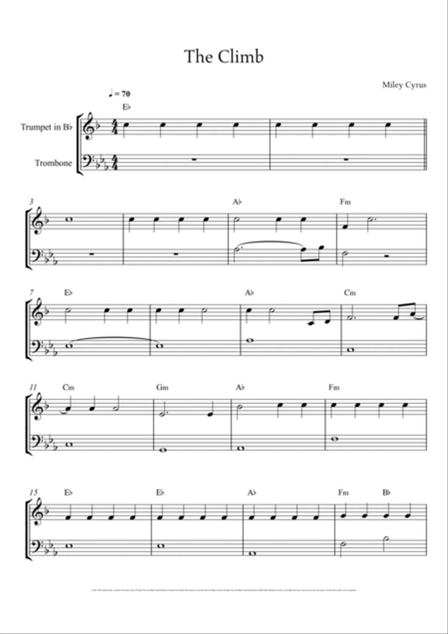 The Climb The Climb Brass Duet scores gallery preview page 2
