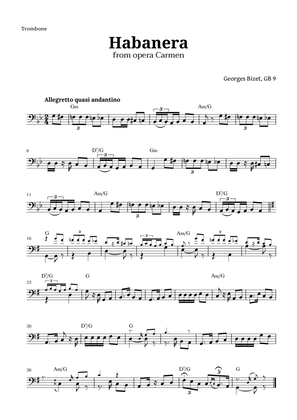 Book cover for Habanera from Carmen by Bizet for Trombone with Chords