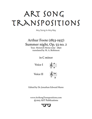 FOOTE: Summer night, Op. 53 no. 2 (transposed to C minor)