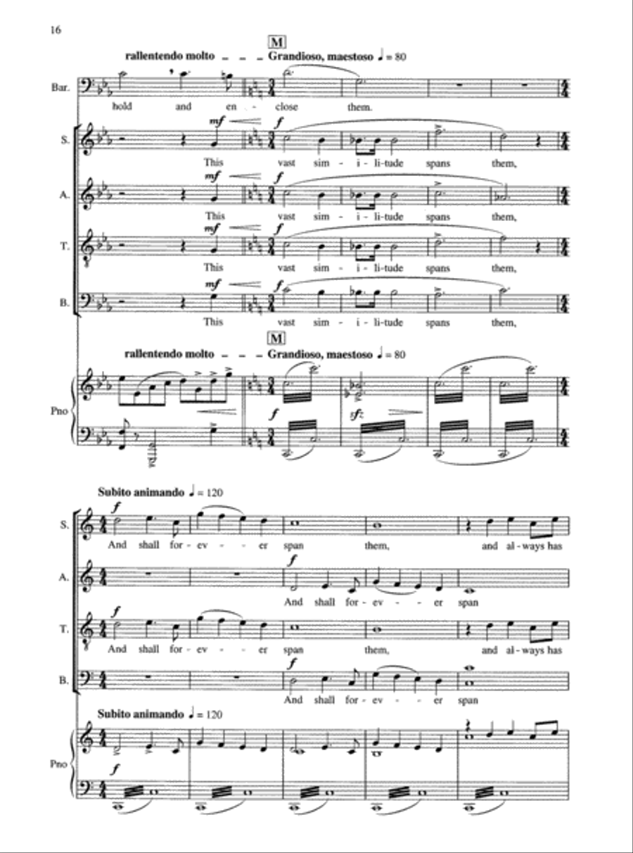 On the Beach at Night Alone Choir scores gallery preview page 4