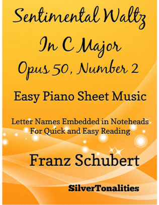 Book cover for Sentimental Waltz in C Major Opus 50 Number 2 Easy Piano Sheet Music