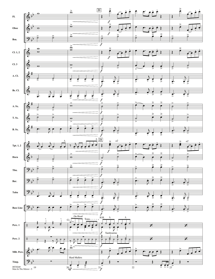 Man In The Mirror - Full Score Concert Band scores gallery preview page 5