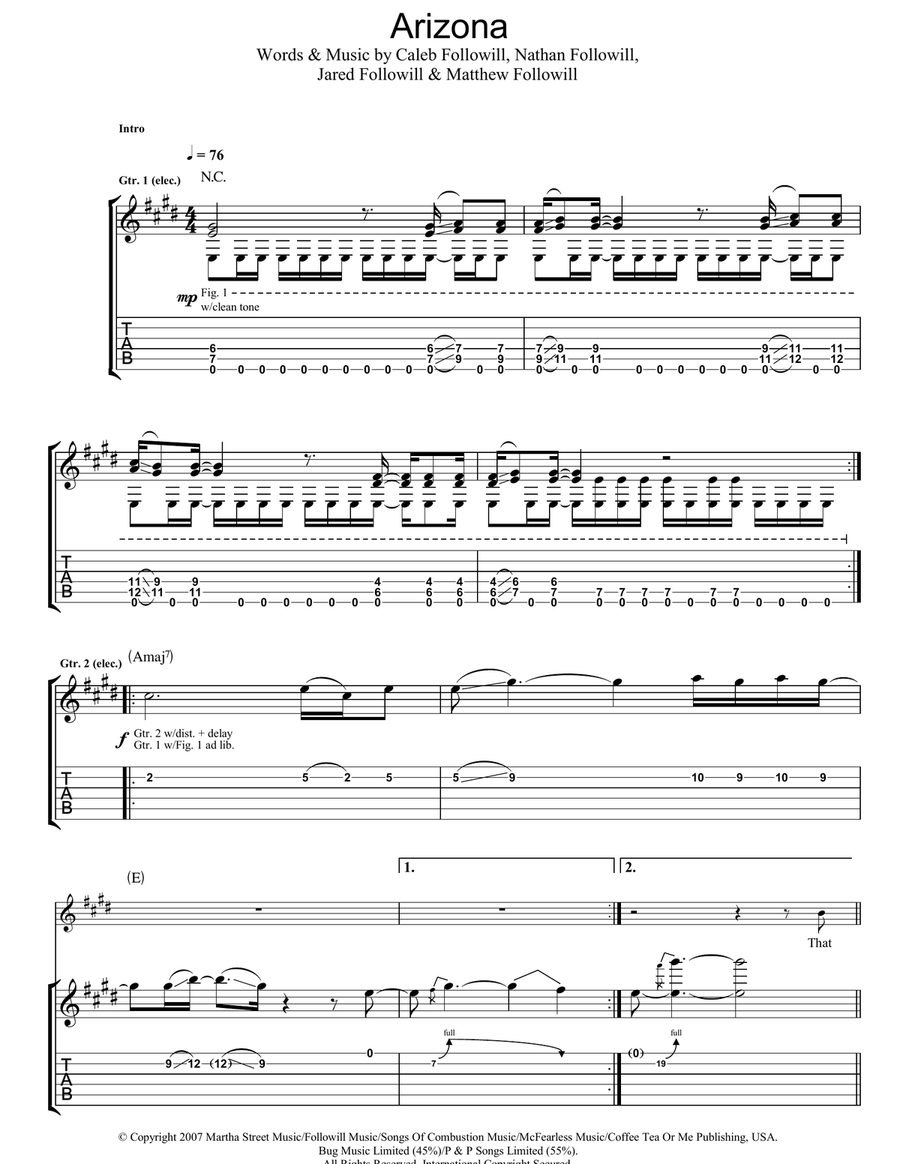 Arizona Arizona Acoustic Guitar scores gallery preview page 1