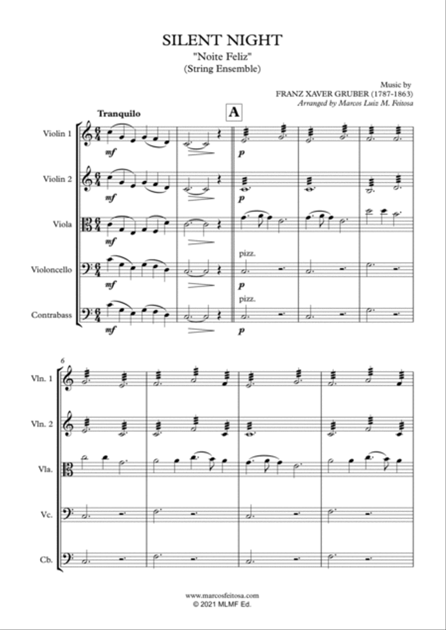 Silent Night - String Ensemble Cello scores gallery preview page 3