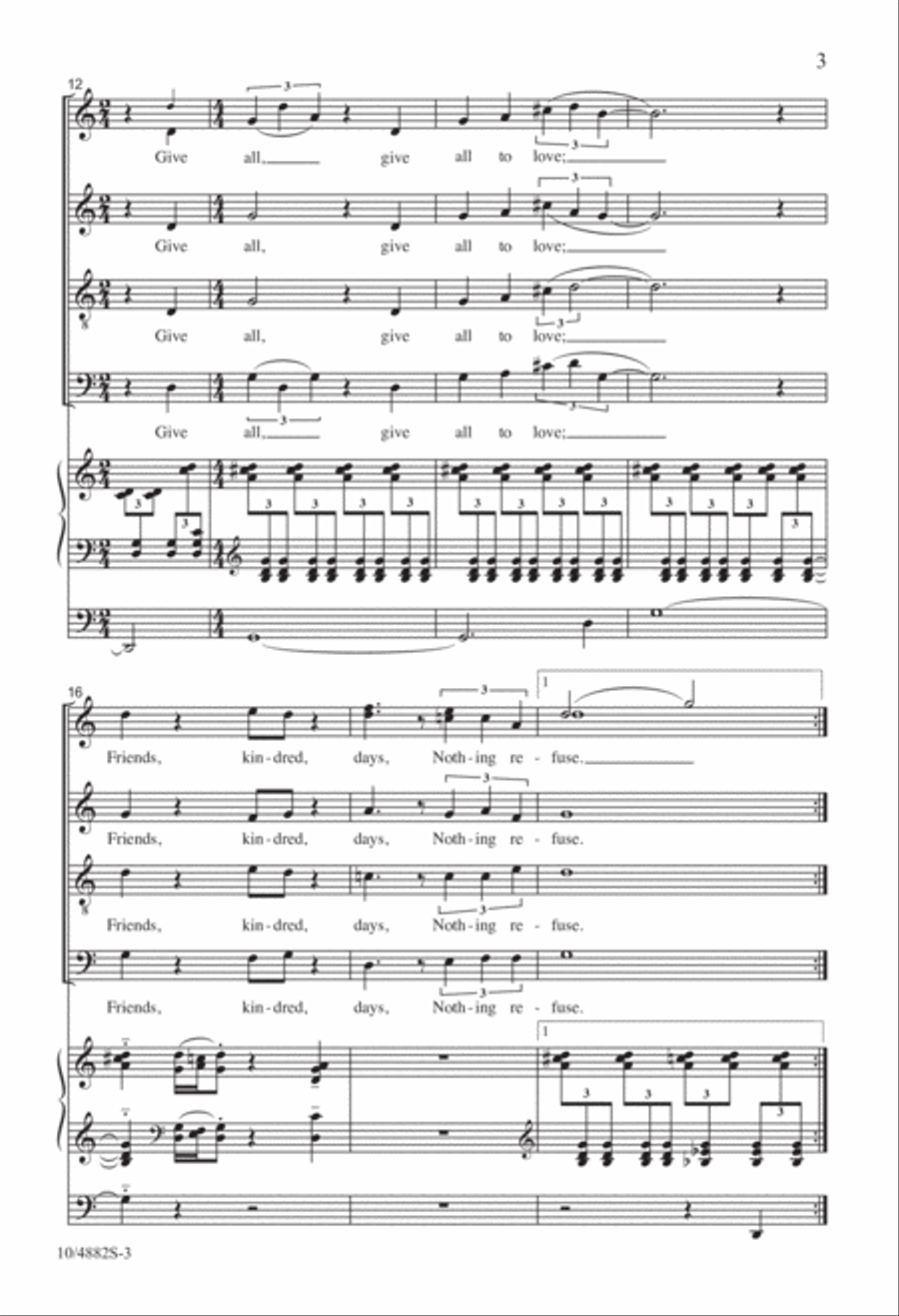 Give All to Love 4-Part scores gallery preview page 3