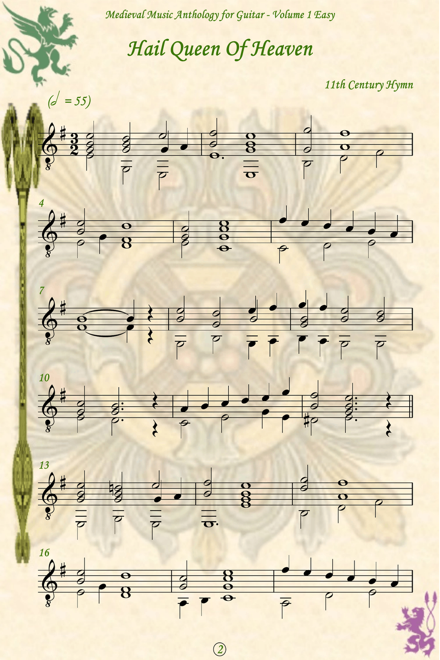 Medieval Music For Classical Guitar - Volume 1 intermediate Acoustic Guitar scores gallery preview page 6