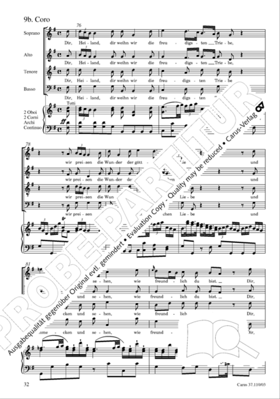 Markuspassion. Werkausgabe Reihe 1, Bd. 7 (Homilius) 4-Part scores gallery preview page 39