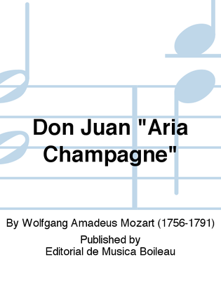 Book cover for Don Juan "Aria Champagne"