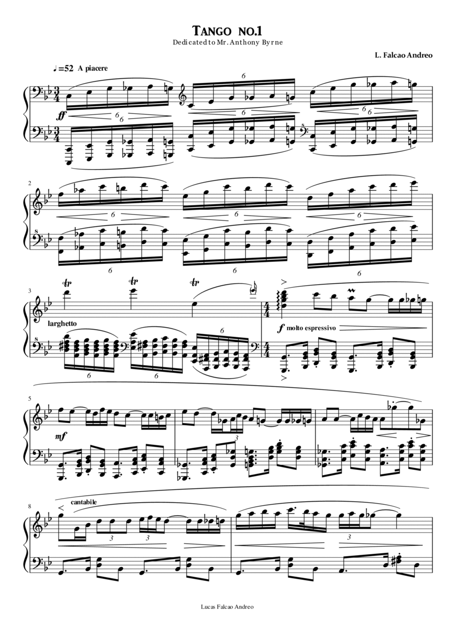 Tango n.1 Tango n.1 Piano Solo scores gallery preview page 1