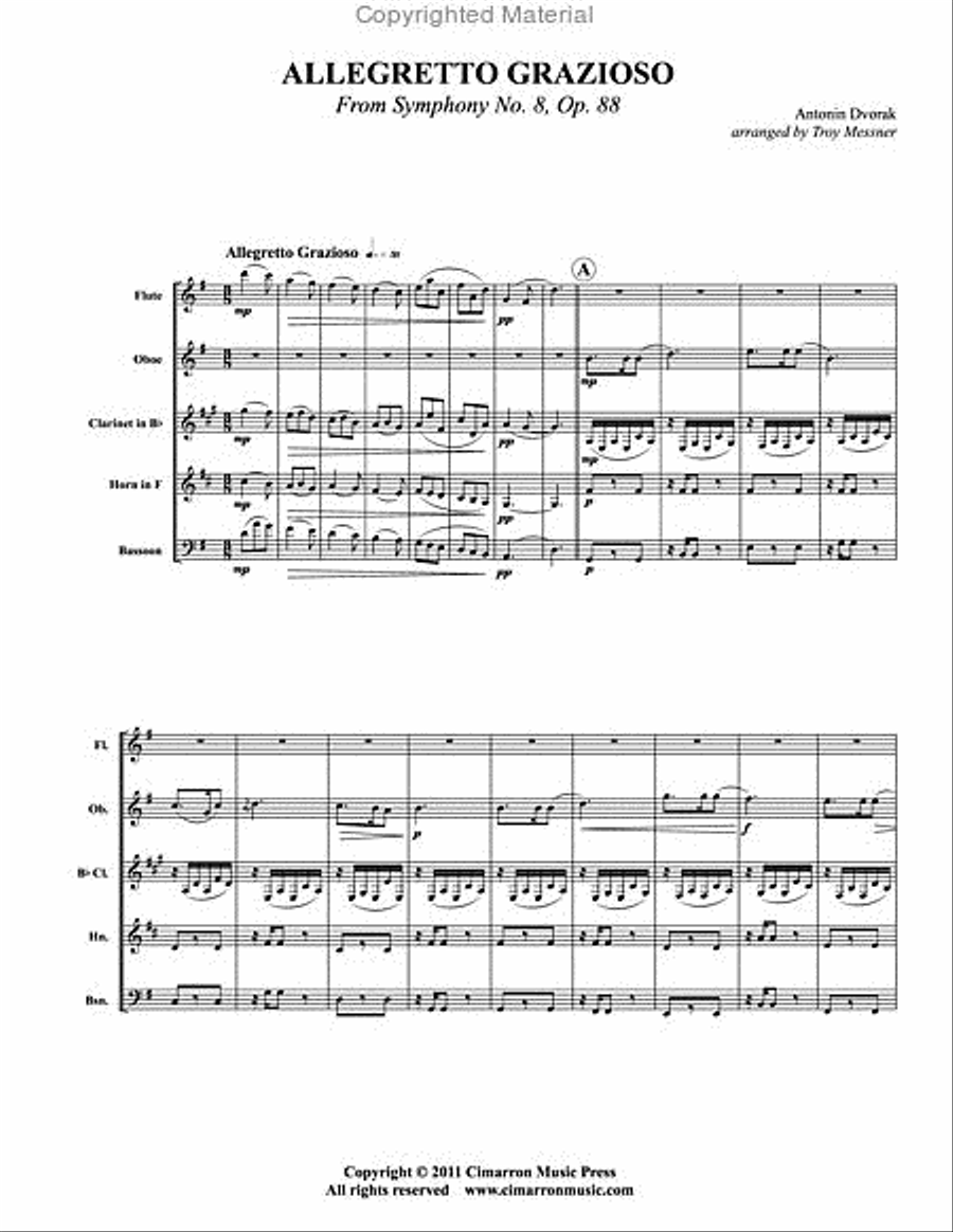 Allegretto Grazioso Woodwind Quintet scores gallery preview page 2