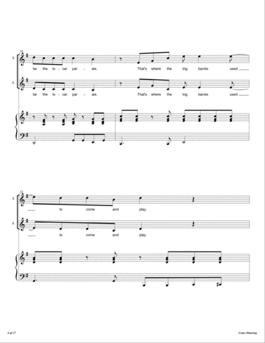 Come Dancing Come Dancing 4-Part scores gallery preview page 5
