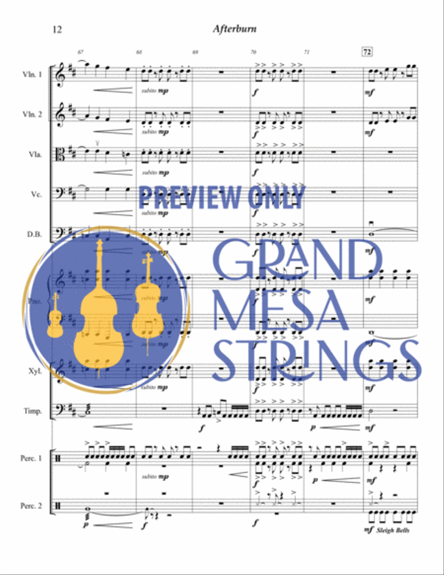 Afterburn for Strings & Percussion String Orchestra scores gallery preview page 13