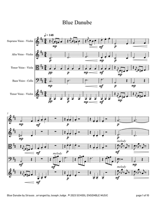Blue Danube by Strauss for String Quartet in Schools