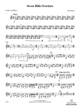 Seven Hills Overture: 2nd B-flat Clarinet