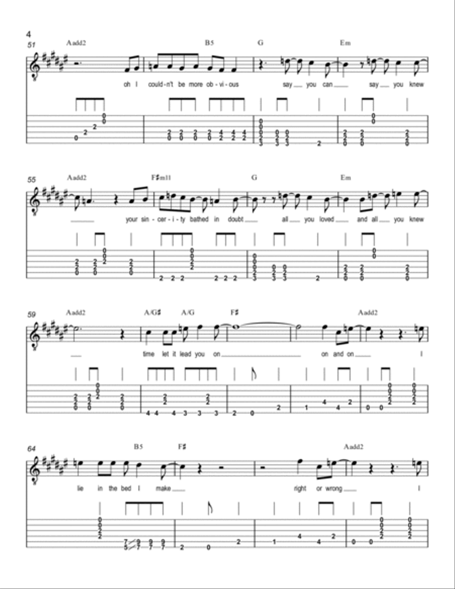 Lie In The Bed I Make Guitar Tablature scores gallery preview page 4