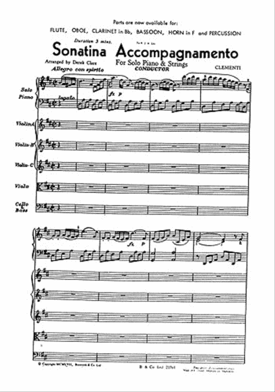 Sonatina Accompagnamento Clare Orchestra scores gallery preview page 1
