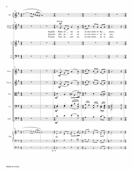 Peace Prayer of St. Francis (Downloadable Additional Full Score)