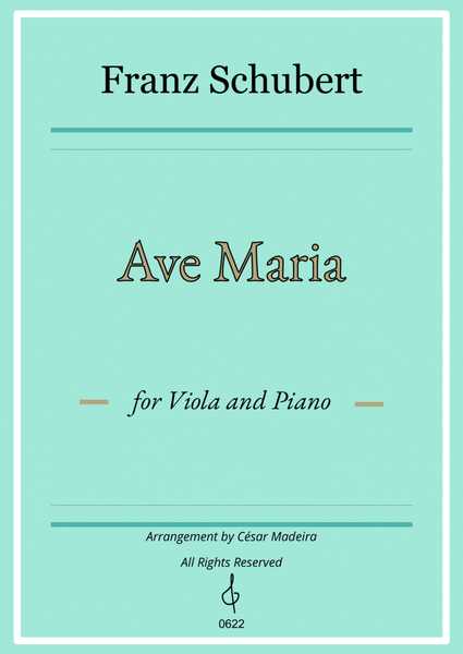 Ave Maria by Schubert - Viola and Piano (Full Score) image number null