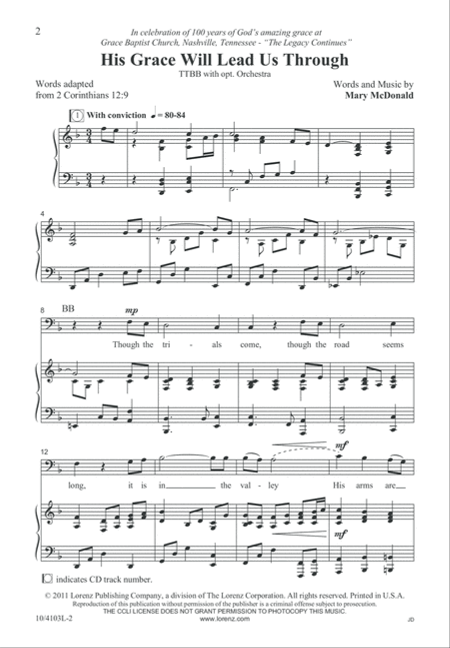 His Grace Will Lead Us Through TTBB scores gallery preview page 2