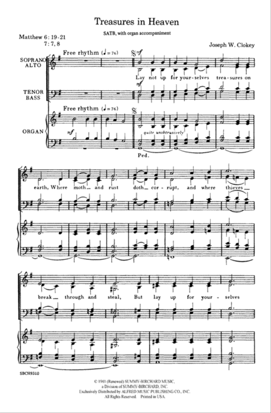 Treasures in Heaven 4-Part scores gallery preview page 2
