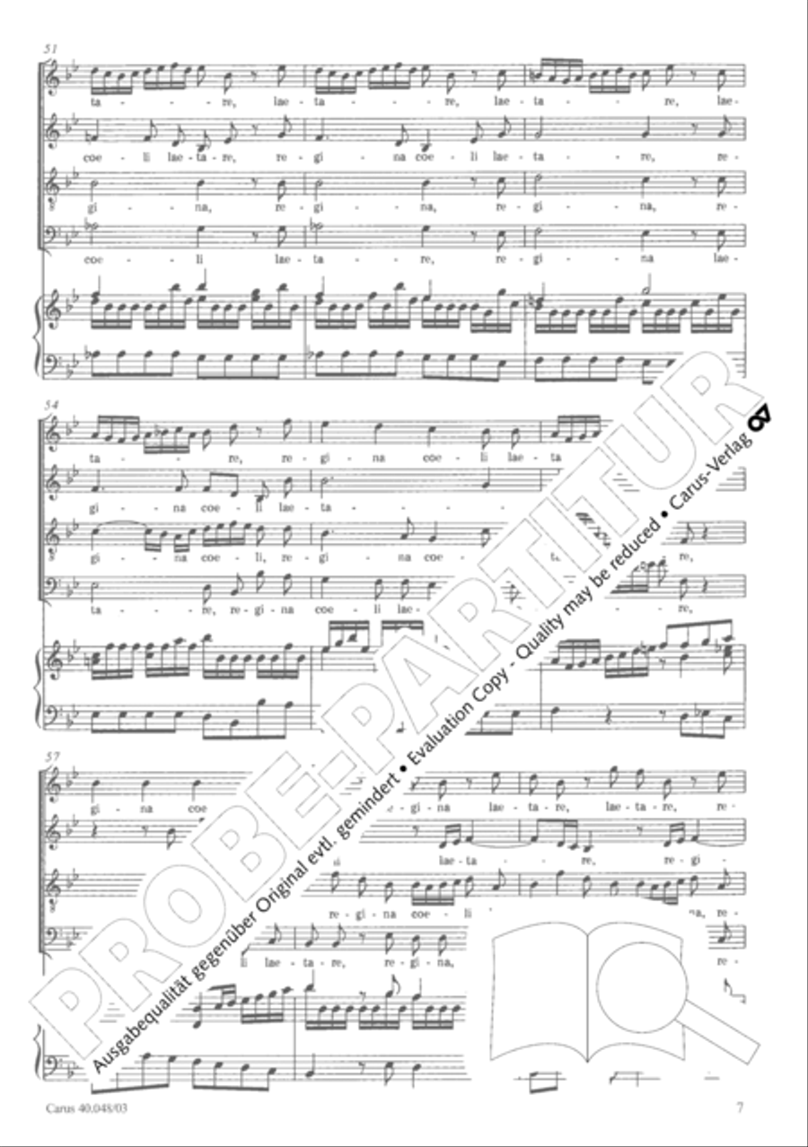 Regina coeli in B-Flat Major, K. 127 4-Part scores gallery preview page 12
