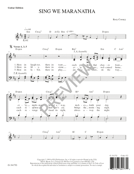 Sing We Maranatha - Guitar edition