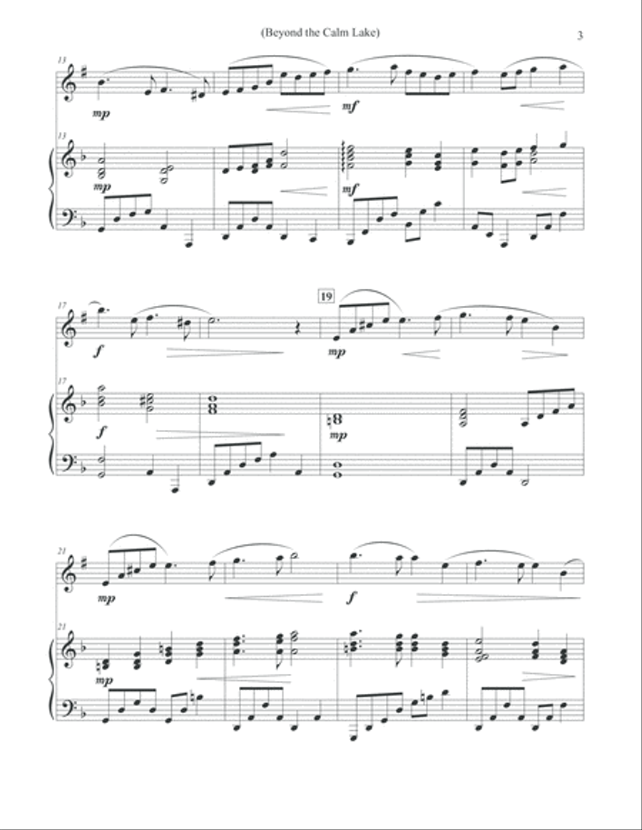 Beyond the Calm Lake - Clarinet & Piano Clarinet Solo scores gallery preview page 3
