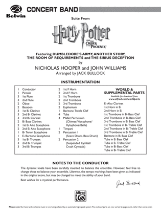 Book cover for Harry Potter and the Order of the Phoenix, Suite from: Score