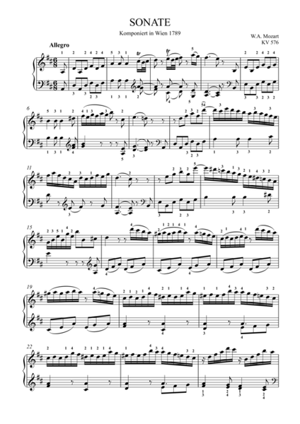 Mozart - Sonata in D Major K.576