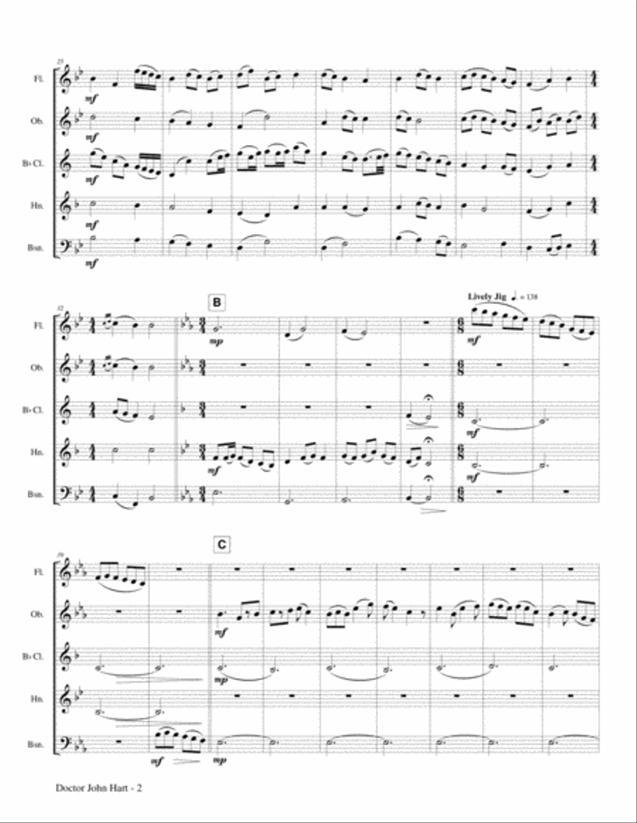 Doctor John Hart Doctor John Hart Woodwind Quintet scores gallery preview page 3
