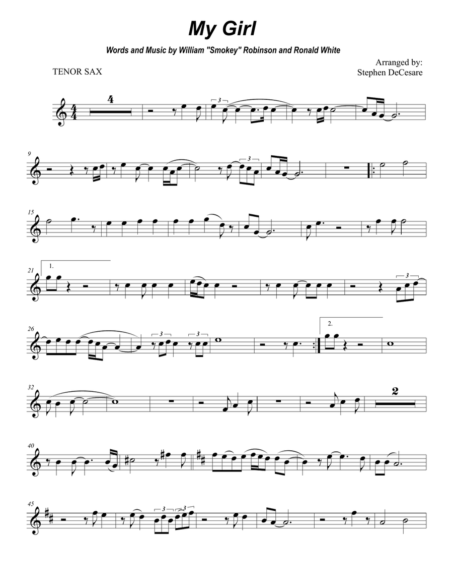 My Girl Woodwind Duet scores gallery preview page 5